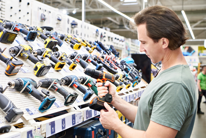 a man shopping for electric screwdriver