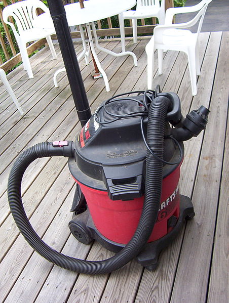 Shop vac and cleaning supplies